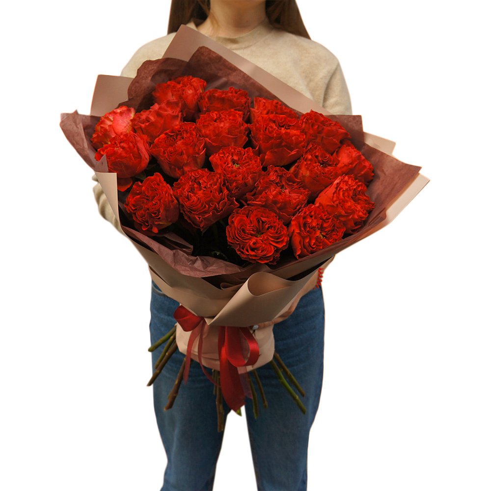 Аргентинское Танго: 19 роз Рэд Ай в упаковке + аквабокс и коробка-переноска