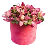 Шляпная коробка с розовыми орхидеями в Санкт-Петербурге - Фотография 3