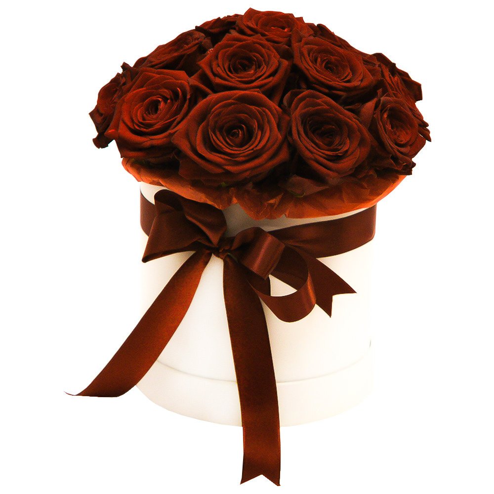 Сандра: 17 красных роз в шляпной коробке