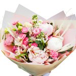 Букет цветов: пионы, альстромерия, маттиола, гвоздика, лизиантус, эвкалипт, колоски в Санкт-Петербурге - Фотография 2 Букет цветов: пионы, альстромерия, маттиола, гвоздика, лизиантус, эвкалипт, колоски в Санкт-Петербурге - Фотография 2