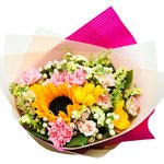 Букет с подсолнухом и маттиолой в Санкт-Петербурге - Фотография 2