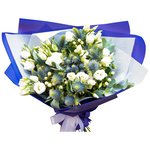 Букет: эустома, эрингиум, гиперикум и эвкалипт. Доставка круглосуточно в Санкт-Петербурге - Фотография 3