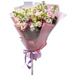 Букет Данелия: лизиантус и маттиола в Санкт-Петербурге - Фотография 1