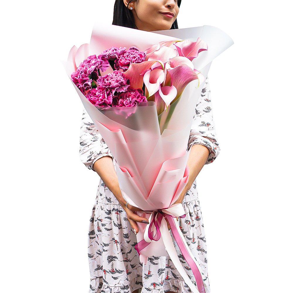 Офелия: розовые каллы и волшебные диантусы