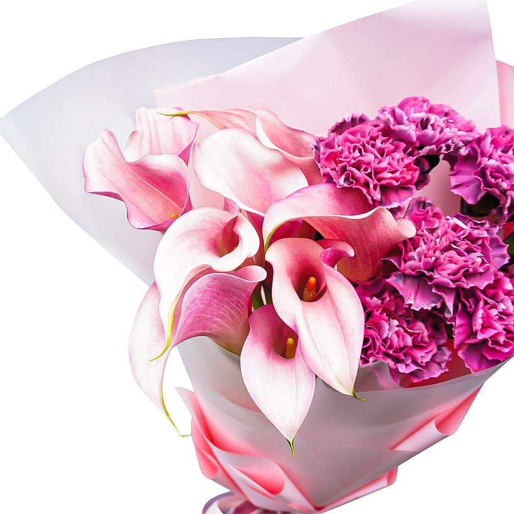 Офелия: розовые каллы и волшебные диантусы