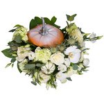 Цветы в тыкве с белой орхидеей и кукурбитой в Санкт-Петербурге - Фотография 4