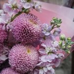 Тайное свидание: хризантемы Момоко и лиловая маттиола - Фотография 7