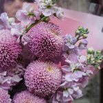 Тайное свидание: хризантемы Момоко и лиловая маттиола - Фотография 8