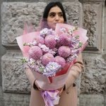 Тайное свидание: хризантемы Момоко и лиловая маттиола - Фотография 10