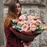 Букет цветов Флирт: герберы помпони, маттиола и эвкалипт с доставкой в Санкт-Петербурге - Фотография 8