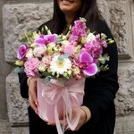 Цинния: розовые орхидеи, лизиантусы, маттиола, розы - Фотография 4