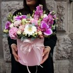 Цинния: розовые орхидеи, лизиантусы, маттиола, розы - Фотография 7