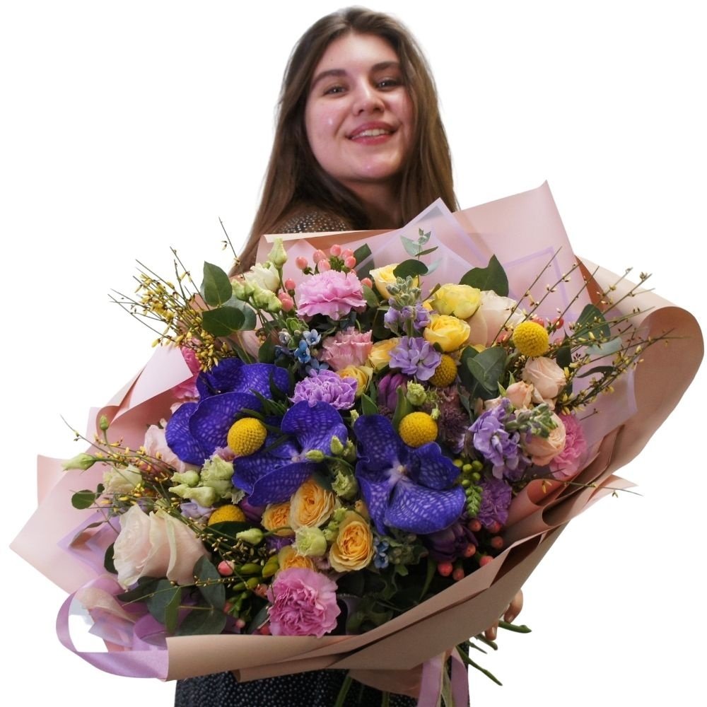 Цветочный улёт: яркий букет цветов за 9990. Доставка цветов в Санкт-Петербурге. Большой букет