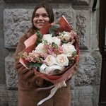 Вайда: дуобукет из маттиолы и пионовидной розы сорта «Вайт О`Хара» в Санкт-Петербурге - Фотография 16