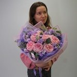 Мур-Мур: пионовидные розы Пинк О` Хара, маттиола и эвкалипт в Санкт-Петербурге - Фотография 6