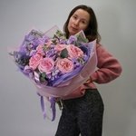 Мур-Мур: пионовидные розы Пинк О` Хара, маттиола и эвкалипт в Санкт-Петербурге - Фотография 4