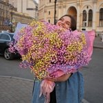 Ямайское облако: объёмный букет розовой и лимонной гипсофилы - Фотография 14