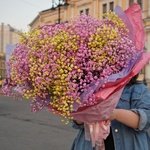 Ямайское облако: объёмный букет розовой и лимонной гипсофилы - Фотография 3