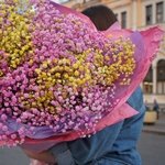 Ямайское облако: объёмный букет розовой и лимонной гипсофилы - Фотография 6