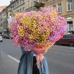 Ямайское облако: объёмный букет розовой и лимонной гипсофилы - Фотография 7