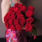 Красные розы недорого: 25 цветков, высота 50 см. Цветы по акции. Доставка круглосуточно в СПб. Санкт-Петербург розы недорого - Фотография 1