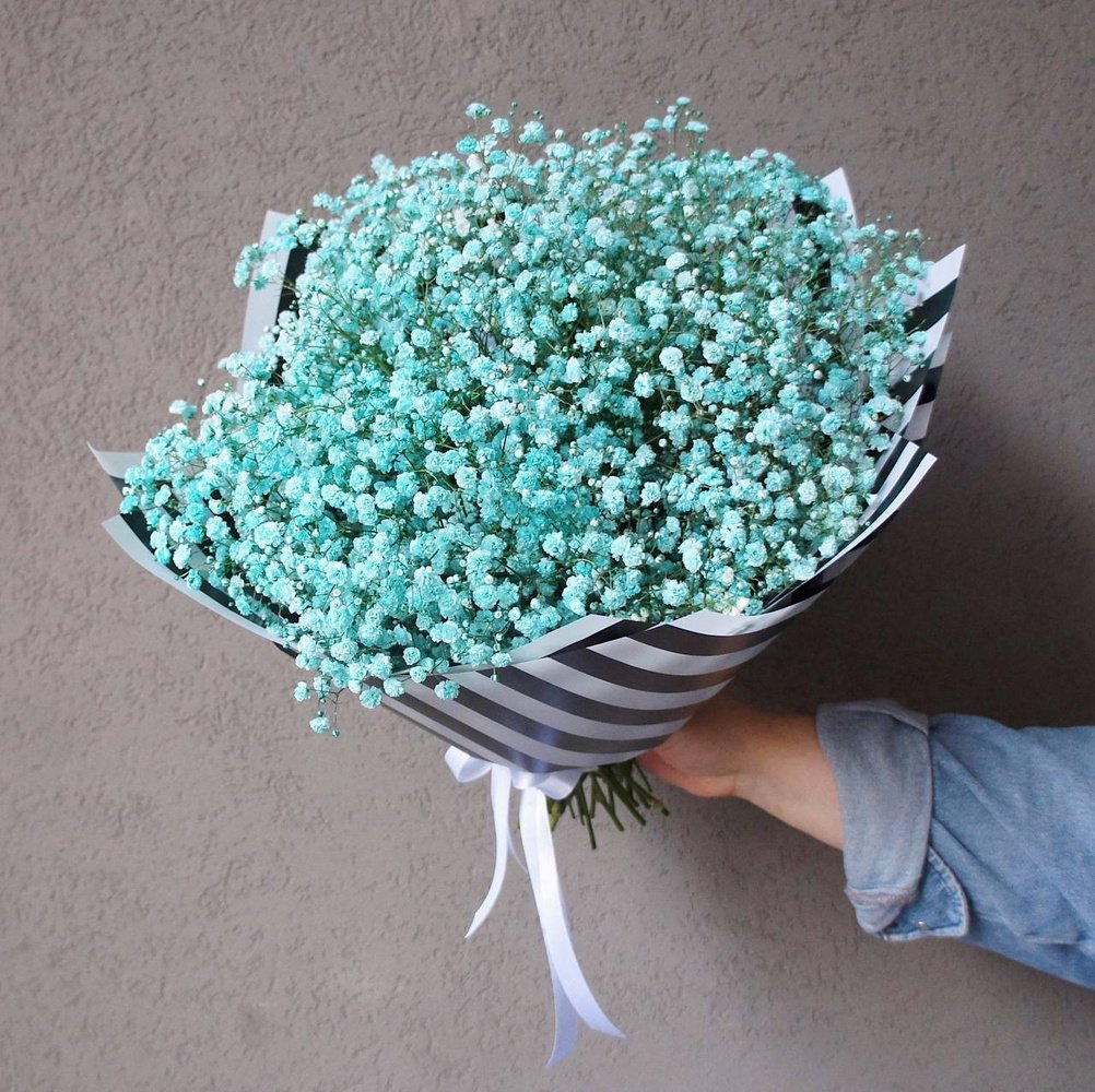 Бирюзовая гипсофила: воздушный букет недорого в Санкт-Петербурге