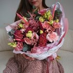 Анна Каренина: целозия, астильба и кружевная эустома (лизиантус) в Санкт-Петербурге. Доставка цветов круглосуточно - Фотография 14