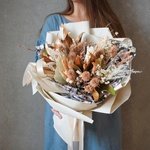 Беатриче: букет из сухоцветов в бронзово-медовых оттенках. Доставка сухоцветов в Санкт-Петербурге. Круглосуточно и ежедневно - Фотография 8