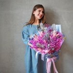 Маленький принц: серебряные листья пальмы, лагурус и гипсофила в Санкт-Петербурге. Сухоцветы с доставкой круглосуточно - Фотография 2