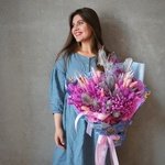 Маленький принц: серебряные листья пальмы, лагурус и гипсофила в Санкт-Петербурге. Сухоцветы с доставкой круглосуточно - Фотография 3