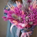 Маленький принц: серебряные листья пальмы, лагурус и гипсофила в Санкт-Петербурге. Сухоцветы с доставкой круглосуточно - Фотография 4