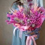 Маленький принц: серебряные листья пальмы, лагурус и гипсофила в Санкт-Петербурге. Сухоцветы с доставкой круглосуточно - Фотография 1