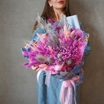 Маленький принц: серебряные листья пальмы, лагурус и гипсофила в Санкт-Петербурге. Сухоцветы с доставкой круглосуточно - Фотография 7