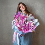 Маленький принц: серебряные листья пальмы, лагурус и гипсофила в Санкт-Петербурге. Сухоцветы с доставкой круглосуточно - Фотография 6