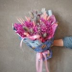 Маленький принц: серебряные листья пальмы, лагурус и гипсофила в Санкт-Петербурге. Сухоцветы с доставкой круглосуточно - Фотография 11