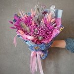 Маленький принц: серебряные листья пальмы, лагурус и гипсофила в Санкт-Петербурге. Сухоцветы с доставкой круглосуточно - Фотография 13