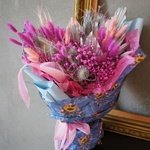 Маленький принц: серебряные листья пальмы, лагурус и гипсофила в Санкт-Петербурге. Сухоцветы с доставкой круглосуточно - Фотография 9