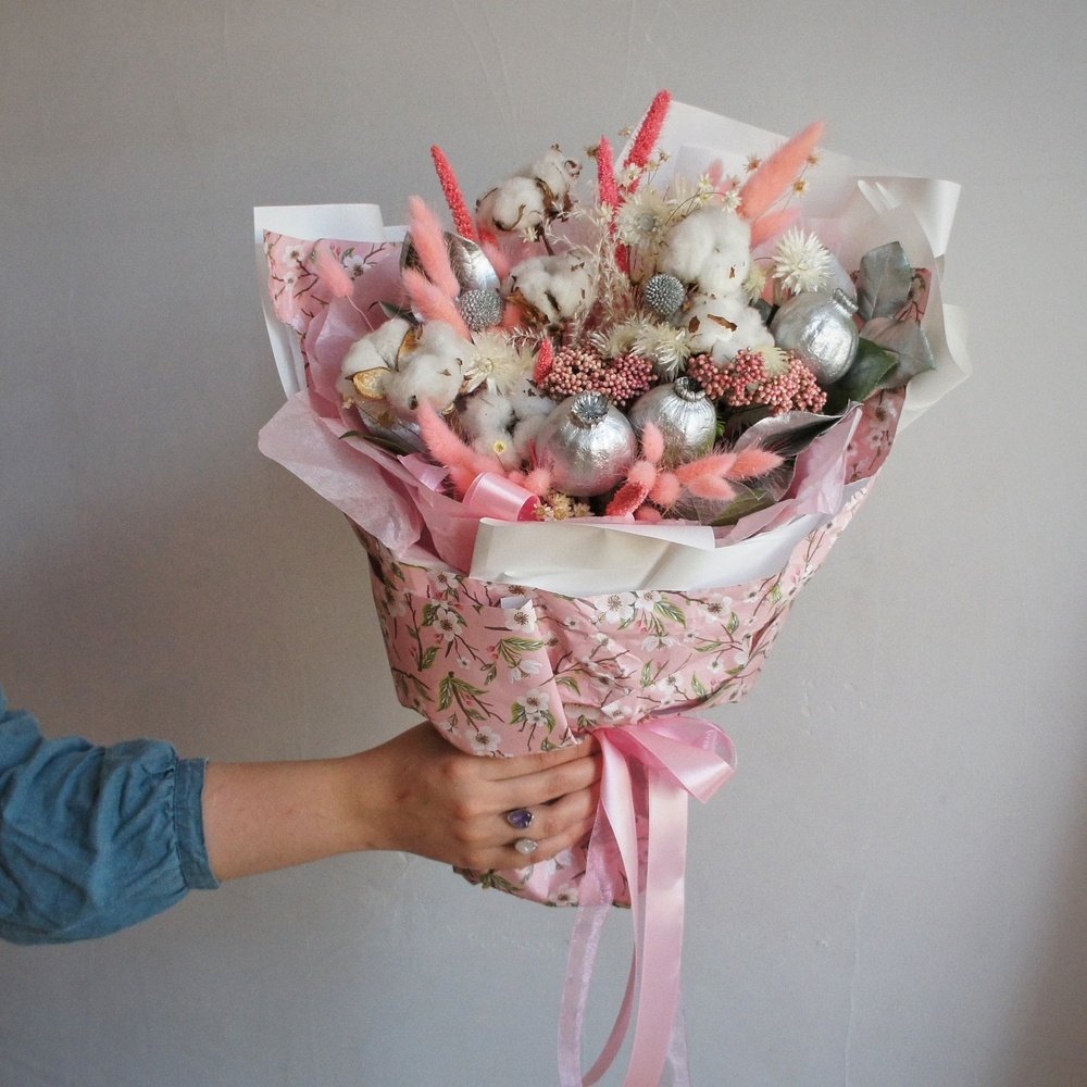 Мечты Ассоль: коробочки мака, нежные соцветия хлопка и мягкий лагурус