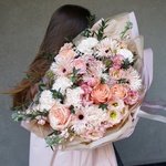 Песчаные замки: пионовидная роза, фактурная гвоздика и сортовая гербера в Санкт-Петербург - Фотография 9