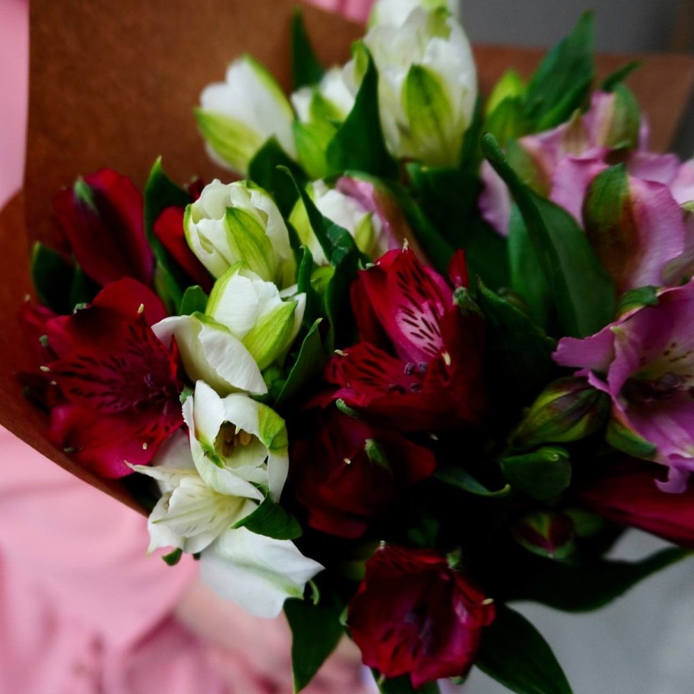 Альстромерия недорого: 5 цветков микс в букете