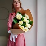 Розы дешево, 9шт. Цвет: белый. Доставка круглосуточно в Санкт-Петербурге - Фотография 1