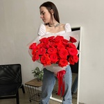 Хочу любить: 25 алых роз сорта Нина в Санкт-Петербурге - Фотография 2 Хочу любить: 25 алых роз сорта Нина в Санкт-Петербурге - Фотография 2