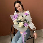 Терпкий вкус любви: пионовидные розы, лунная гвоздика и экзотический эрингиум в Санкт-Петербурге - Фотография 6