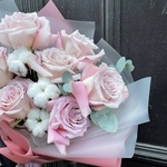 Лила: фактурная роза Фейт и соцветия хлопка в Санкт-Петербурге - Фотография 7