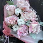 Лила: фактурная роза Фейт и соцветия хлопка в Санкт-Петербурге - Фотография 4