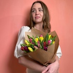 Букет 25 тюльпанов разных цветов. Доставка круглосуточно в СПб - Фотография 1