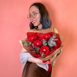 Любовная горячка: букет из гербер и эвкалипта в Санкт-Петербурге - Фотография 5