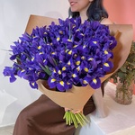 Блю Кюрасао: букет из 45 синих ирисов в Санкт-Петербурге - Фотография 6