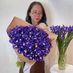 Блю Кюрасао: букет из 45 синих ирисов в Санкт-Петербурге - Фотография 7