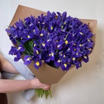 Блю Кюрасао: букет из 45 синих ирисов в Санкт-Петербурге - Фотография 4
